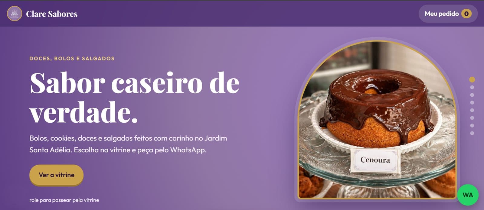 Site de Clare Sabores